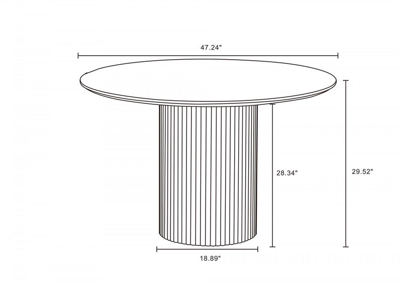 Table a manger ronde Hathaway Modern Industry Chic de 47\" en noir