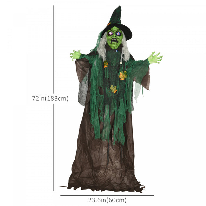 Homcom Sorciere De Decoration D'halloween 72\", Active Par Le Son