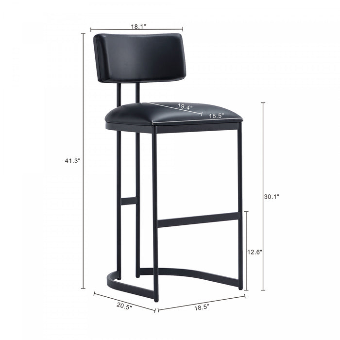 Tabouret de bar moderne contemporain Juno en metal noir