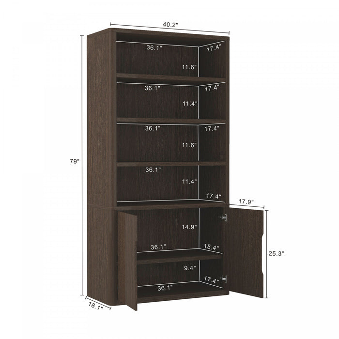Ensemble de 3 bibliotheques-armoires Rivington Modern 40\" en noyer