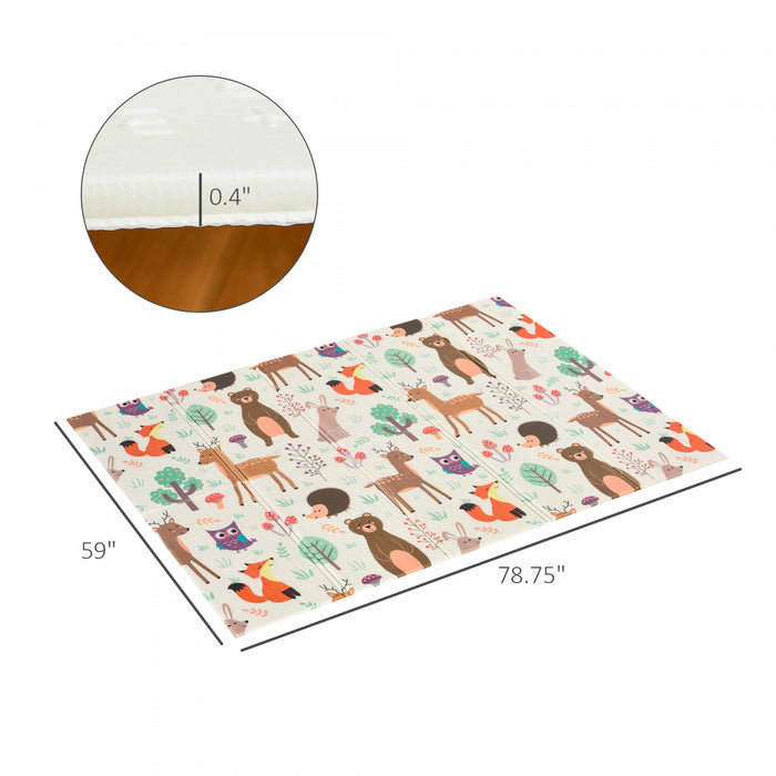 Tapis De Jeu Pliable Pour Bebe Qaba, Fabrique Avec Une Mousse Confortable, Une Surface Impermeable Et Un Design Pliable, 78,75\" L X 59\" L X 0,4\" P