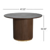 Cove 47.25" Round Pedestal Dining Table for 4-5 People, Brown | Table a manger ronde a piedestal Cove 47,25 pouces pour 4 a 5 personnes, brun