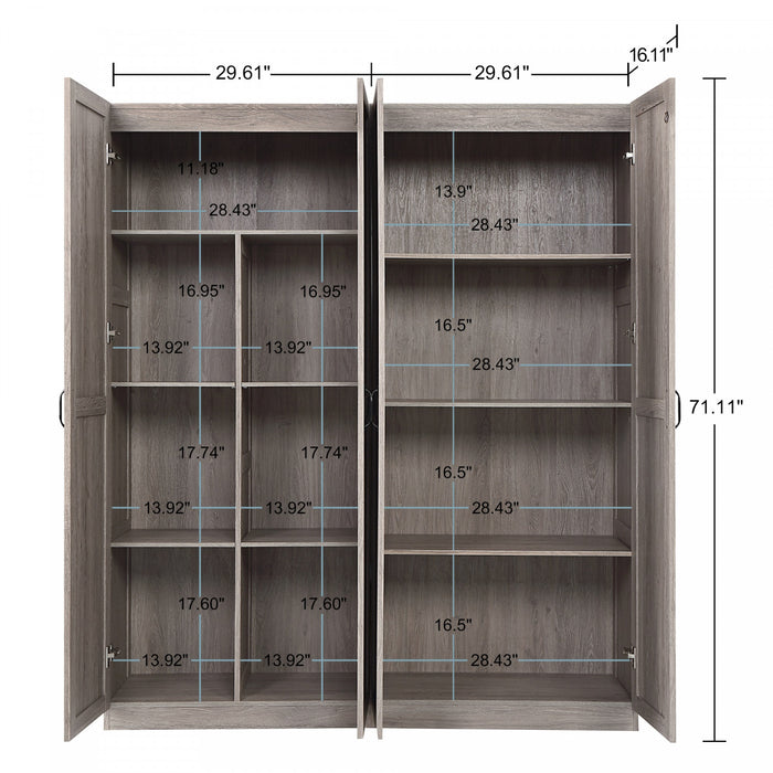 Armoire moderne Hopkins 2 pieces en gris