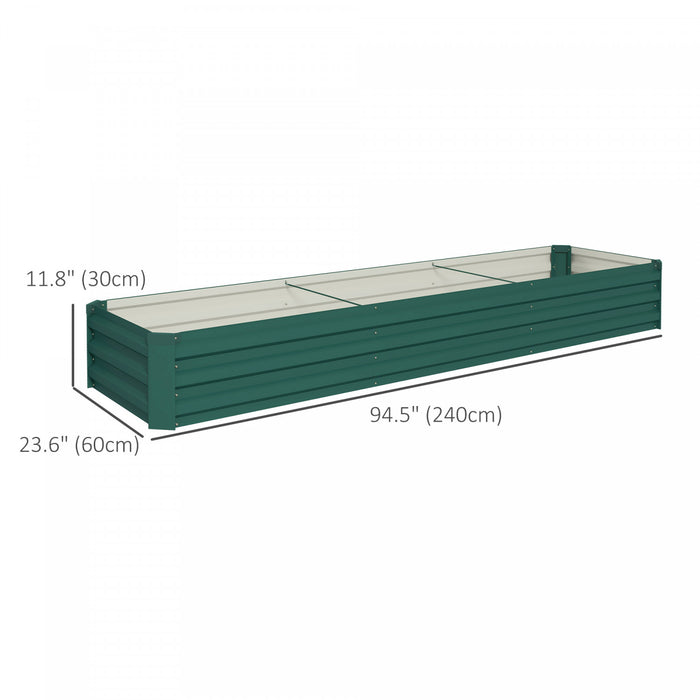 Outsunny Lit De Jardin Sureleve 8x2x1pi, Jardiniere Surelevee Galvanisee