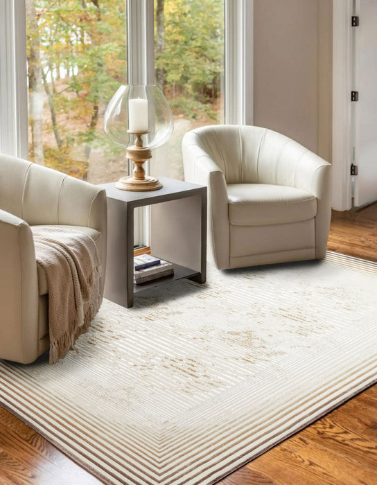 Tapis Contemporain/Moderne Ramona 8'0\" x 10'0\" en Brun clair