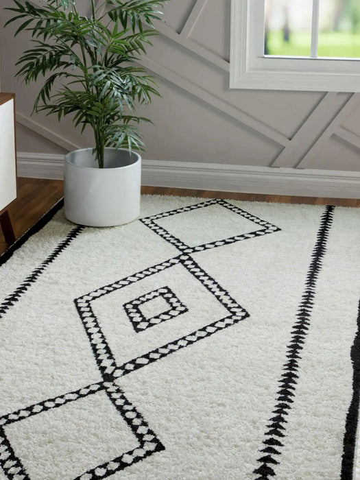 Tapis Contemporain Zelda 9'10\" x 12'10\" en Ivoire