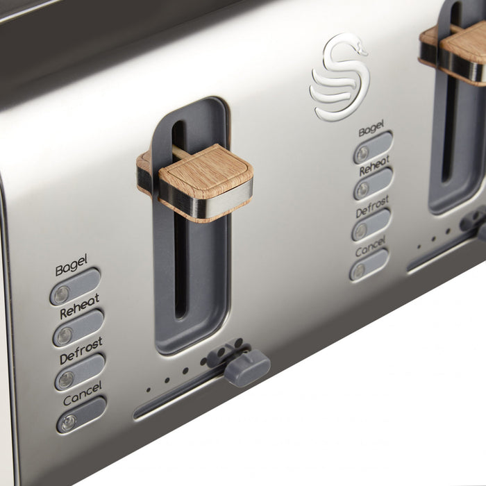 Grille-pain Swan à 4 tranches de style nordique - ST14620WHTN