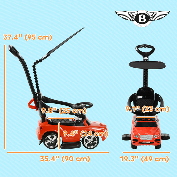 Qaba Bentley Bentayga Voiture Poussee Sous Licence Avec Klaxon, Rouge