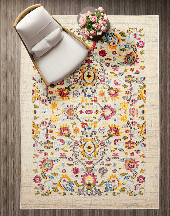 Tapis Traditionnel Rosa 8'0\" x 10'0\" en Ivoire