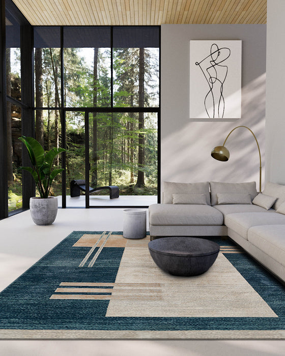 Tapis Contemporain Sorelle 8'11\" x 12'6\" en Bleu