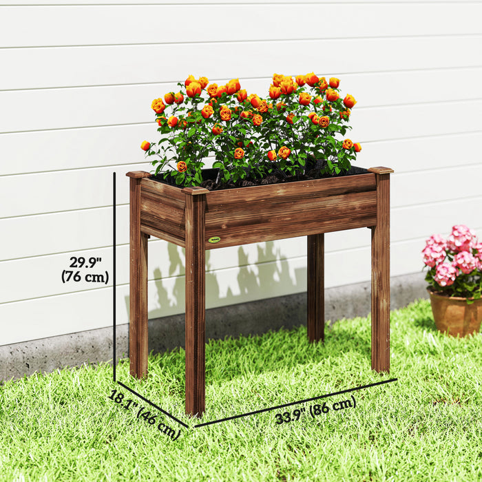 Outsunny Bac de Jardin Sureleve en Bois, Jardiniere Elevee avec Pieds