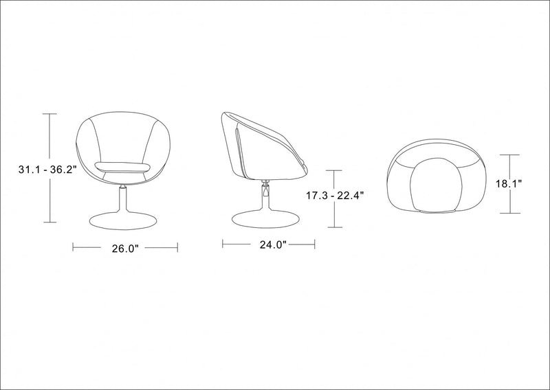 Fauteuil lounge pivotant moderne Hopper en tissu bleu - Lot de 2