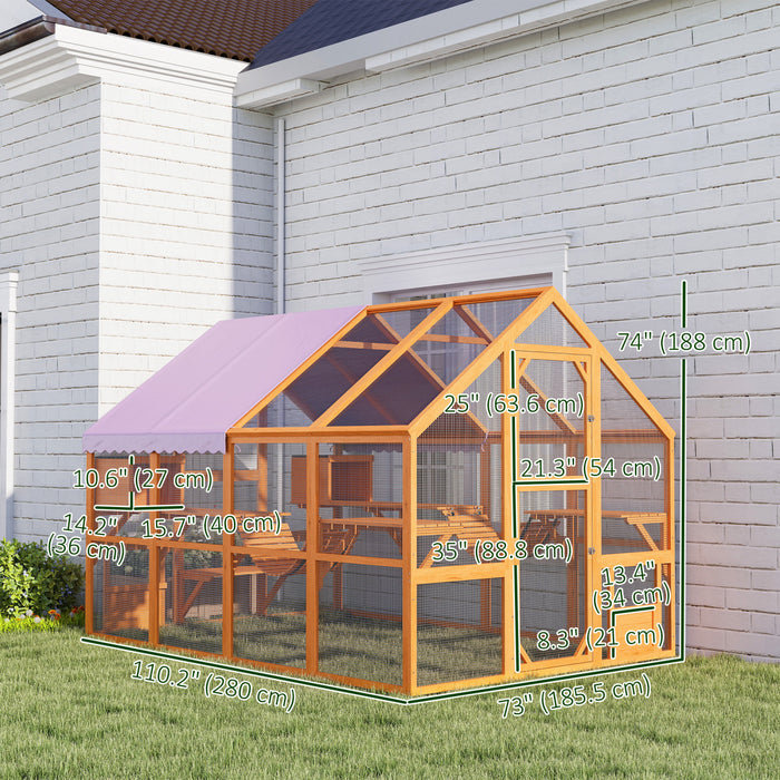 Enclos Exterieur Pour Chat Catio Avec Auvent, Ponts