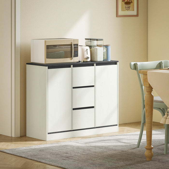 HOMCOM Buffet Moderne avec Charnieres a Fermeture Douce, Blanc