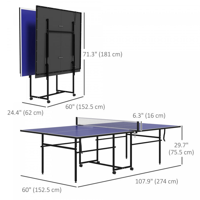 Soozier Table De Ping-pong, Ensemble De Tables De Ping-pong Pliantes, Bleu