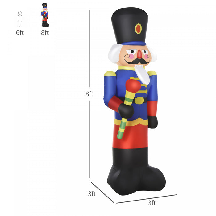 Homcom Soldat Gonflable De Noel Rouge Bleu