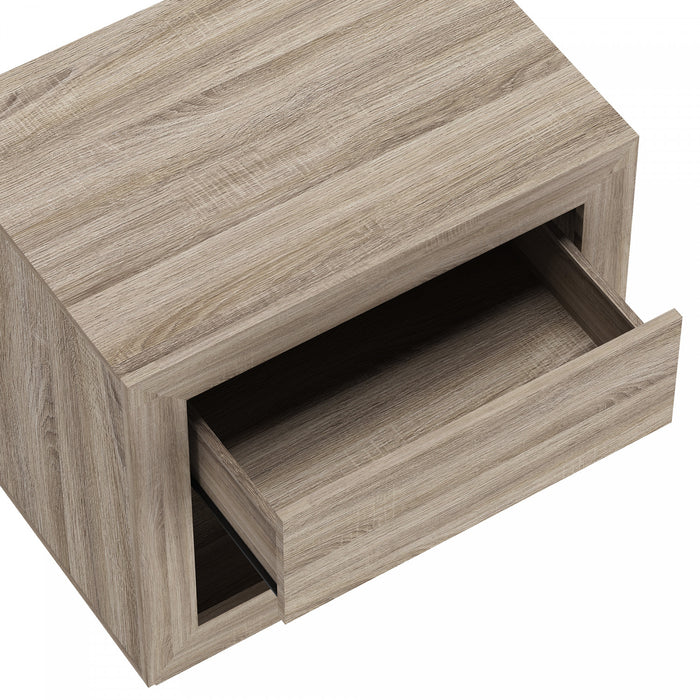 Table de nuit contemporaine Soren 26\" en chene naturel (1 tiroir)