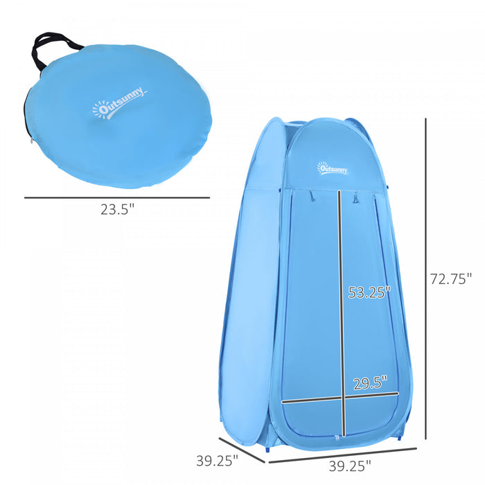 Outsunny Tente De Camping Portable Douche Dressing Vestiaire Intimite Abri Tentes Pour Camping En Plein Air Plage Toilettes Et Seance Photo Interieure Avec Sac De Transport Bleu