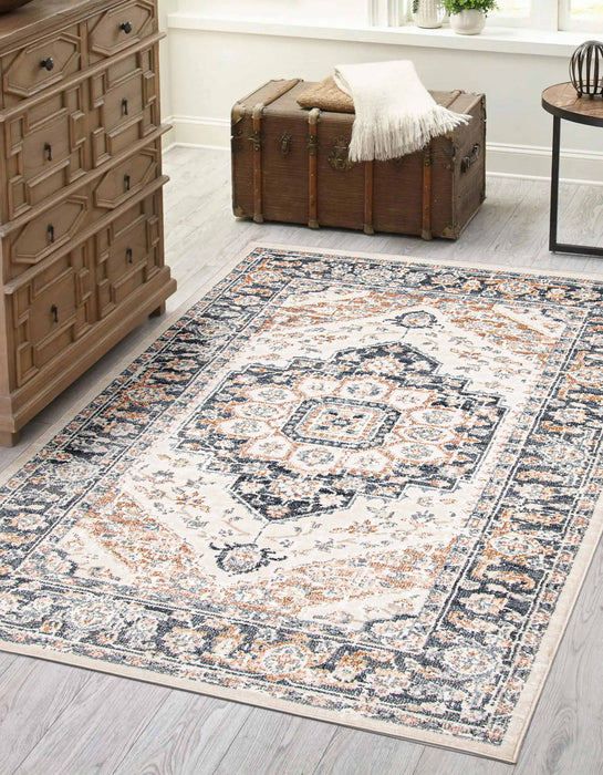 Carpette Heriza ivoire - 8 pi 0 po x 10 pi 0 po  