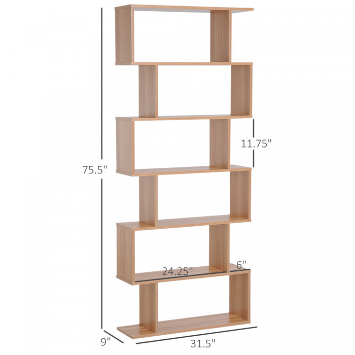 HOMCOM Bibliotheque 193cm Forme S 6 Niveaux Presentation Salon