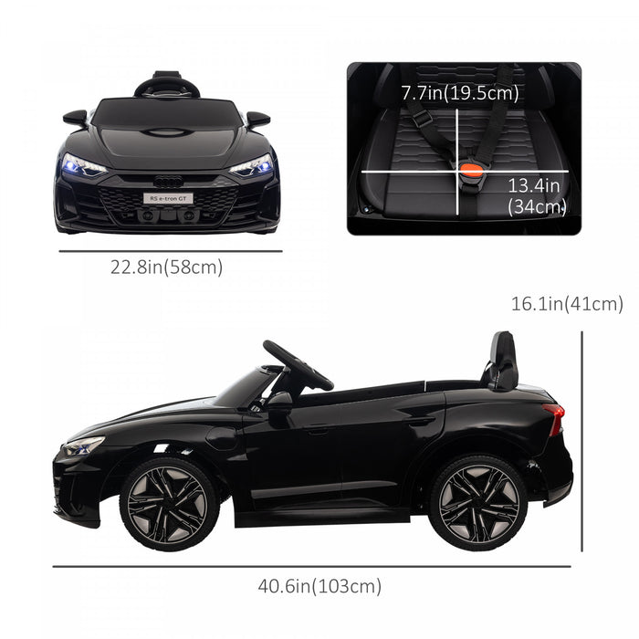 Aosom Voiture Electrique Sous Licence Sur Avec Telecommande, 12v 3.1 Mph Jouet Pour 37-60 Mois Garcons Et Filles Avec Systeme De Suspension, Klaxon, Musique, Lumieres, Noir