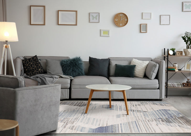 Carpette Fitzgerald à motifs géométriques vieillis - 5 pi 3 po x 7 pi 7 po