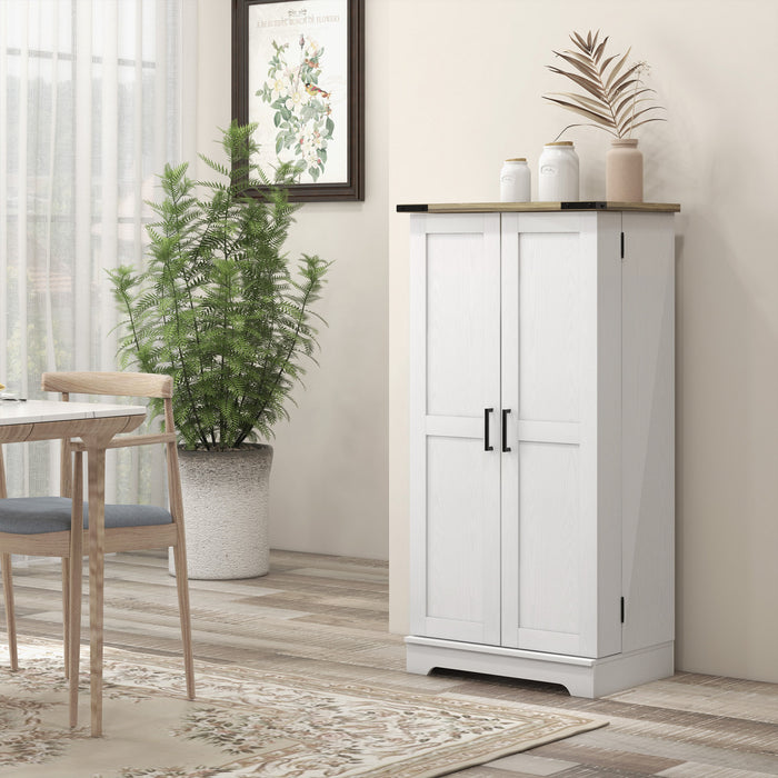 HOMCOM Armoire de rangement pour garde-manger de cuisine, Blanc creme