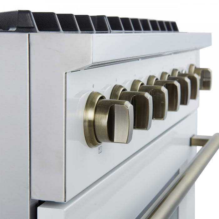 Cuisiniere a gaz Marco 36 pouces blanche, 4,32 pi³ – FFSGS6277-36WHT