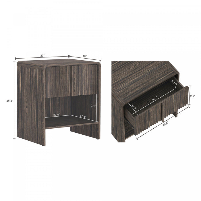 Table de nuit contemporaine Novara 56 cm en noyer Jacobean (1 tiroir)