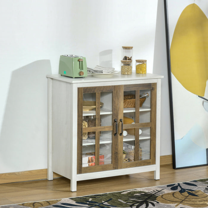 HOMCOM Armoire a porte vitree avec etagere reglable