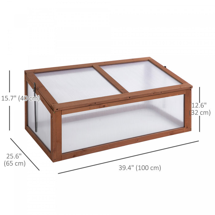 Outsunny Jardiniere En Polycarbonate En Bois 39\" X 26\" X 16\", Marron