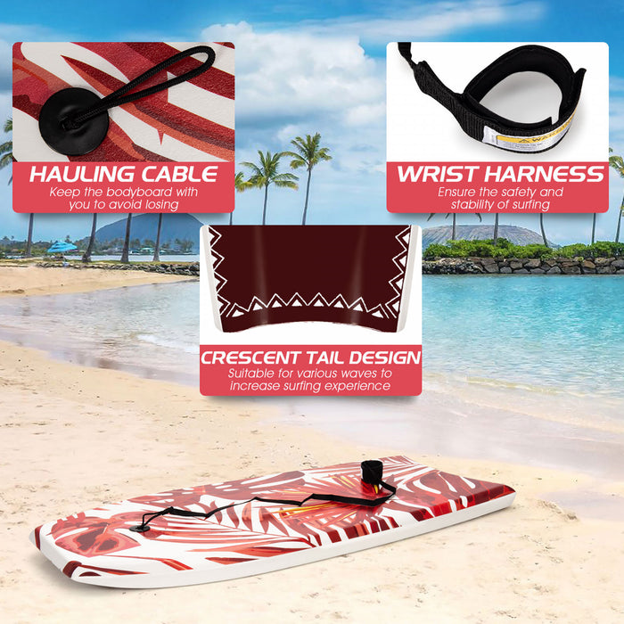 Costway 41\" Bodyboard Surfboard Leger W / Poignet Leash Fin Eps Core Pour Les Enfants Et Les Adultes