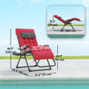 Chaise Longue A Gravite Zero Rembourree Outsunny, Chaise Inclinable Pliante, Rouge