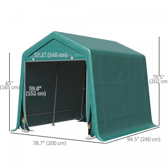 Outsunny Tente De Rangement De Jardin 7,9'x6,6', Abri De Velo Robuste, Vert