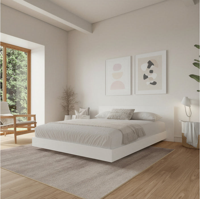Lit plateforme bas Satori avec tete de lit Double