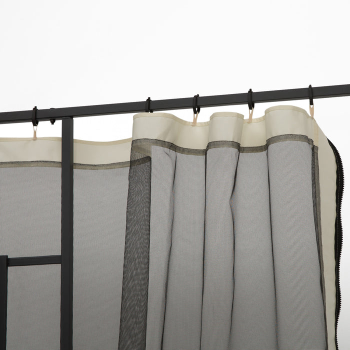 Outsunny Moustiquaire De Rechange Pour Gazebo 10' X 10' Murs D'ecran Noirs Pour Auvent Avec Fermetures Eclair Pour Les Fetes Et Les Activites De Plein Air