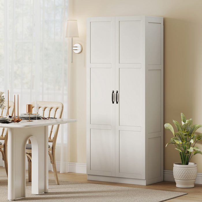 HOMCOM Armoire de Cuisine avec Charnieres a Fermeture Douce, Blanc