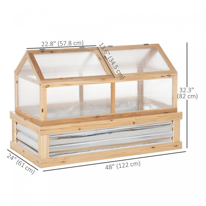 Outsunny Cadre Froid En Polycarbonate, Serre De Jardin Surelevee