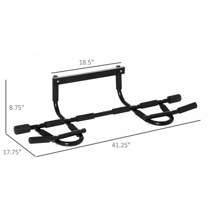 Homcom Barre De Traction Pour Porte, Barre A Menton Portable, Barre De Trempage Multifonctionnelle Pour Le Fitness, Equipement D'exercice Gymnase