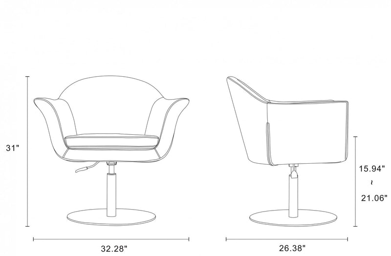 Fauteuil pivotant moderne tisse Voyager en melange, orange - Lot de 2