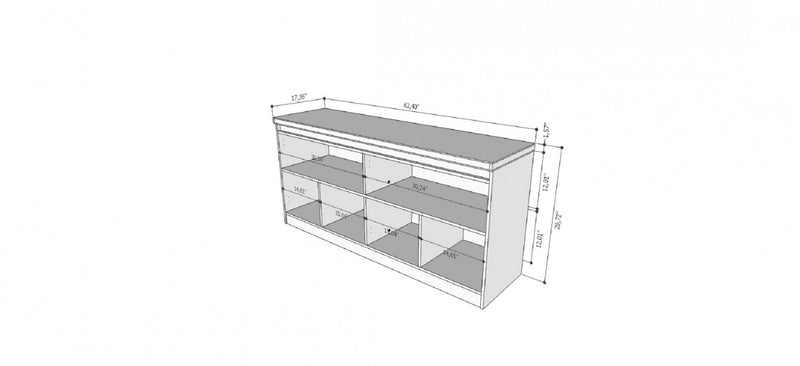 Buffet contemporain moderne viennois 62\" en blanc