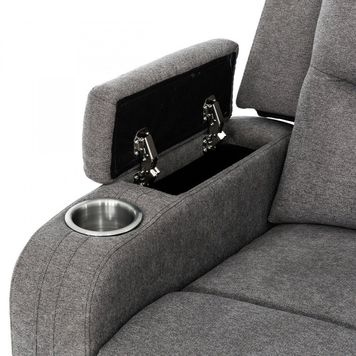 Causeuse inclinable electrique Preston de 54 po rembourree - Gris