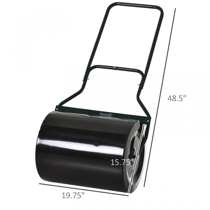 Outsunny Lawn Roller Push Tow Eau Sable Rempli 60L Equipement Manuel Push