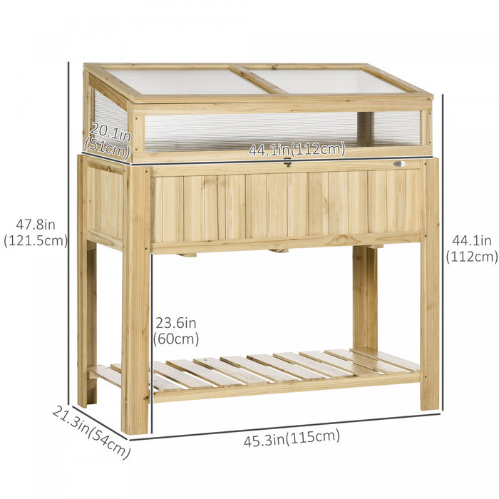Outsunny Lit De Jardin Sureleve Avec Serre A Cadre Froid