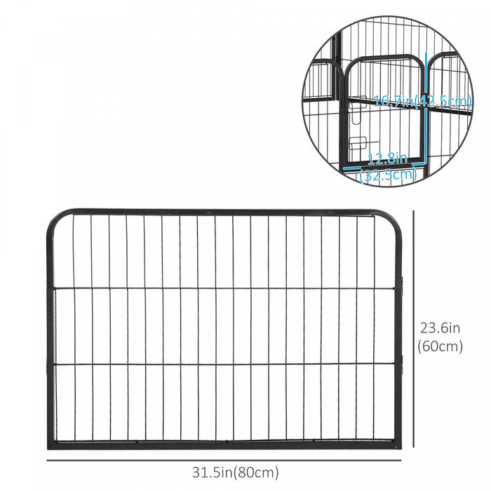 Luxe Parc Enclos Modulable Acier 8 Panneaux Et 1 Porte Pour Chiens 80l X 60h Cm Noir