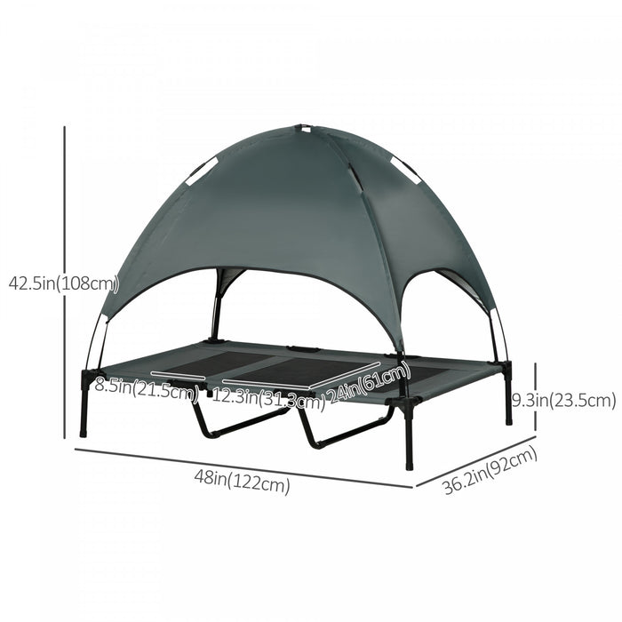 Pawhut Lit Sureleve Pour Animal Domestique Lit Pour Chien Portable Exterieur Et Interieur Tente De Lit Auvent Abri Instantane Gris