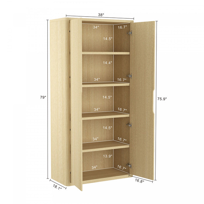 Armoire bibliotheque moderne Rivington 38\" en chene naturel