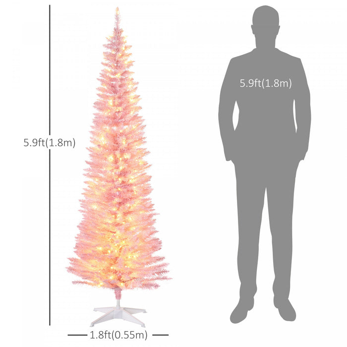 Homcom Arbre De Noel Artificiel Illumine 6 Pi Avec Lumieres Led Blanc Chaud