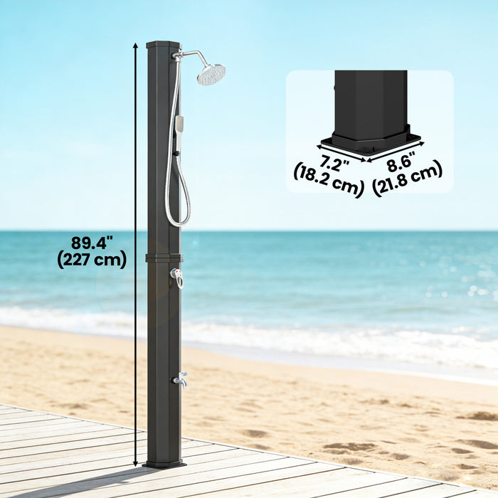 Outsunny Douche Solaire Chauffee 60 L, Douche Exterieure Autoportante