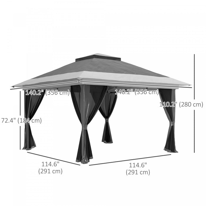 Outsunny Tente Escamotable De 11,7' X 11,7' Avec Sacs De Sable, Upf50+